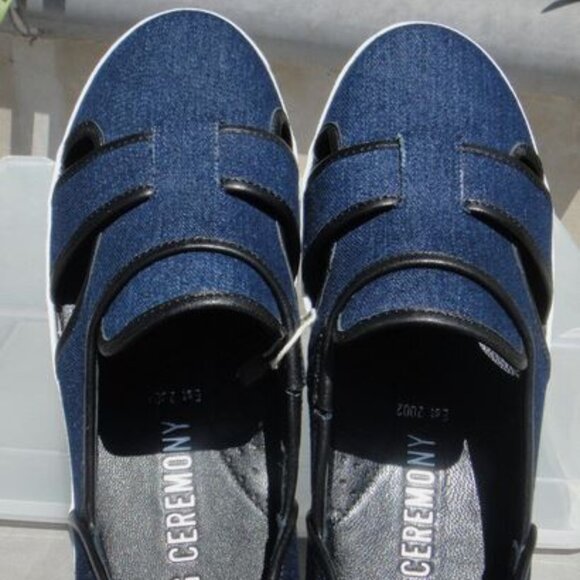 Opening Ceremony BINX Flatform Platform Sneaker, Denim with Black Leather Trim - Picture 5 of 6